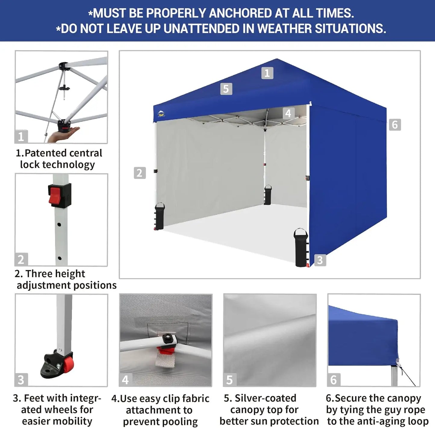 10X10 Comercial Instant Canopy Pop Up Tent with Center Lock