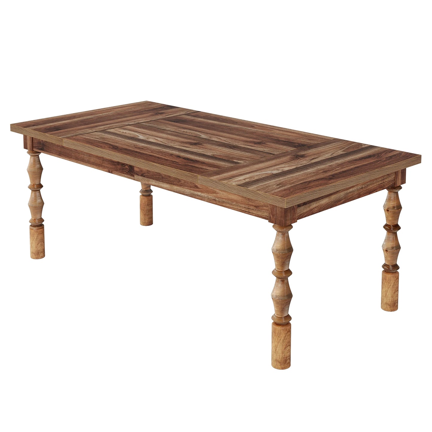 62” Wood Patio Table for 4-6 People