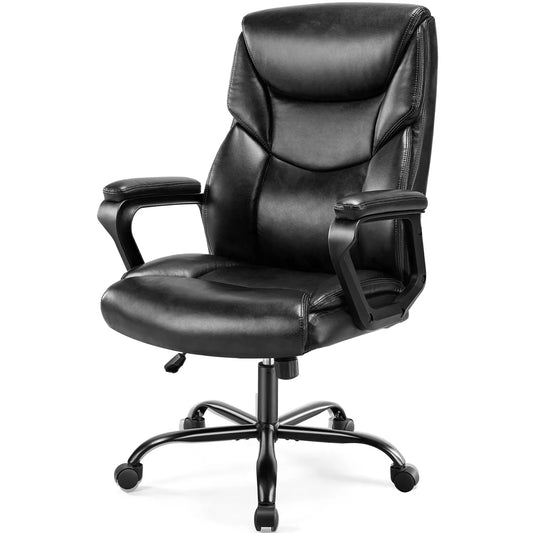 Ergonomic Leather Padded Armrest Rocking Gaming Chair Swivel Wheel