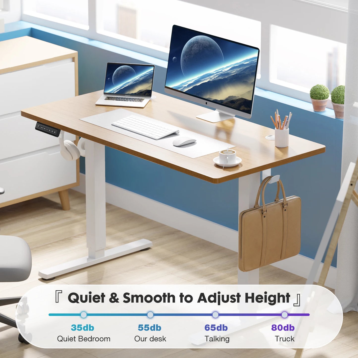 Adjustable 40x24 Inch Stand Up Sit Computer Desk Workstation