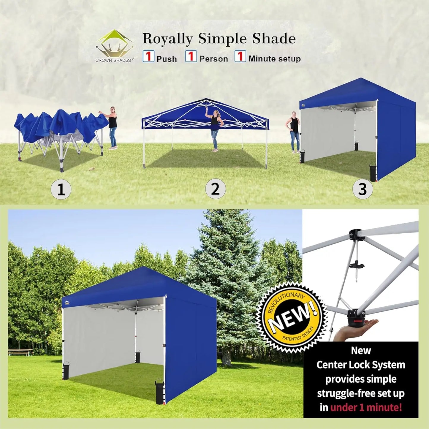 10X10 Comercial Instant Canopy Pop Up Tent with Center Lock