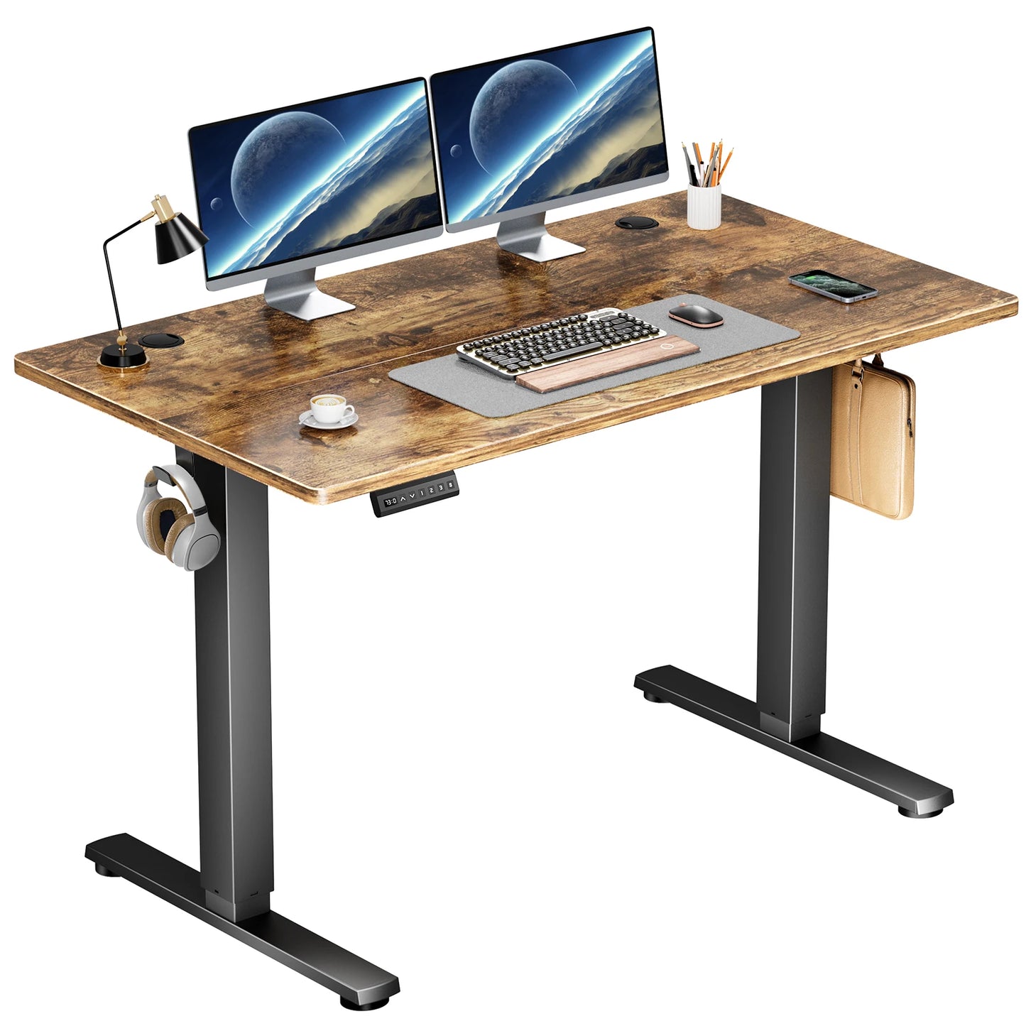 Adjustable 40x24 Inch Stand Up Sit Computer Desk Workstation