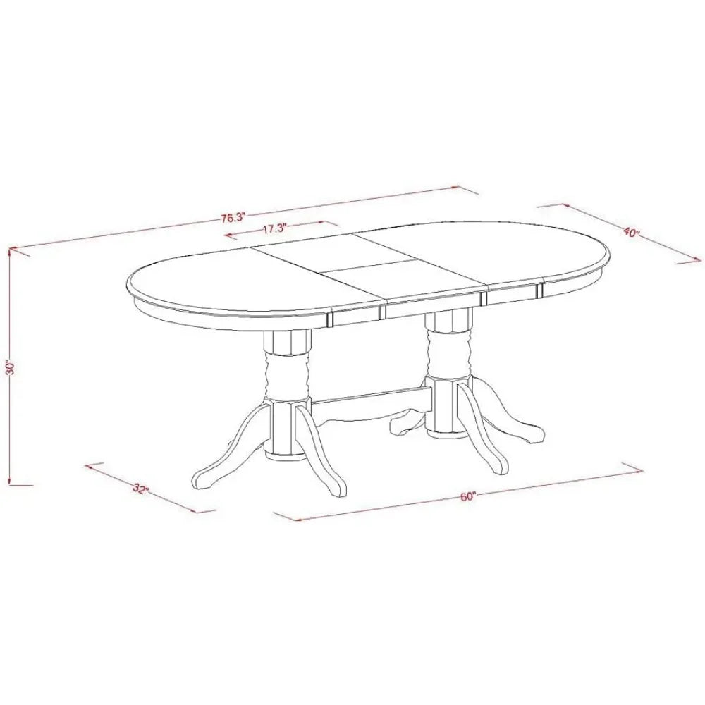 9 Piece Dining Room Set with Oval Wooden Table, Butterfly Leaf, and 8 Light Beige chairs