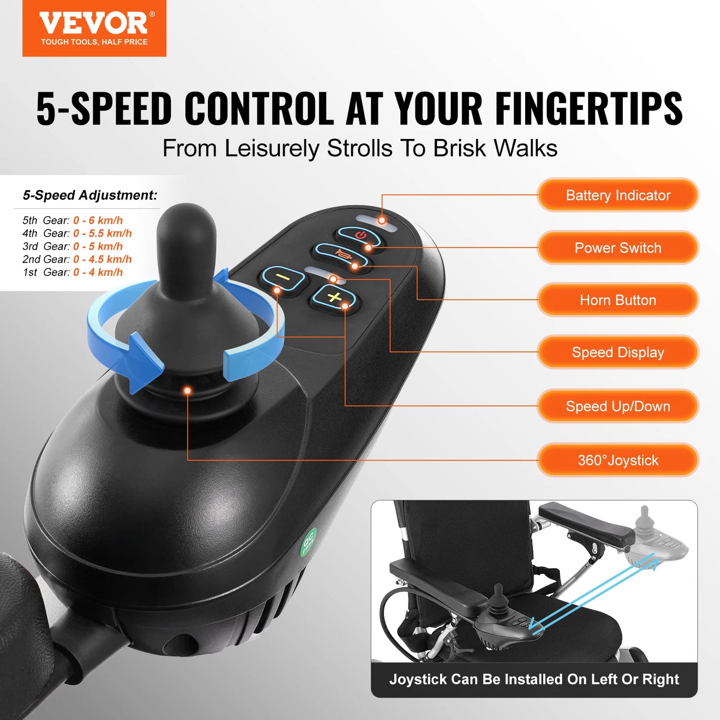 Seniors Lightweight Foldable Motorized Power Wheelchairs