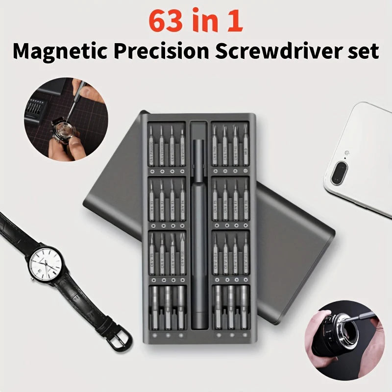 63 In 1 Precision Screwdriver Set Mini Magnetic  Bits Small Repair Hand Tool Kit