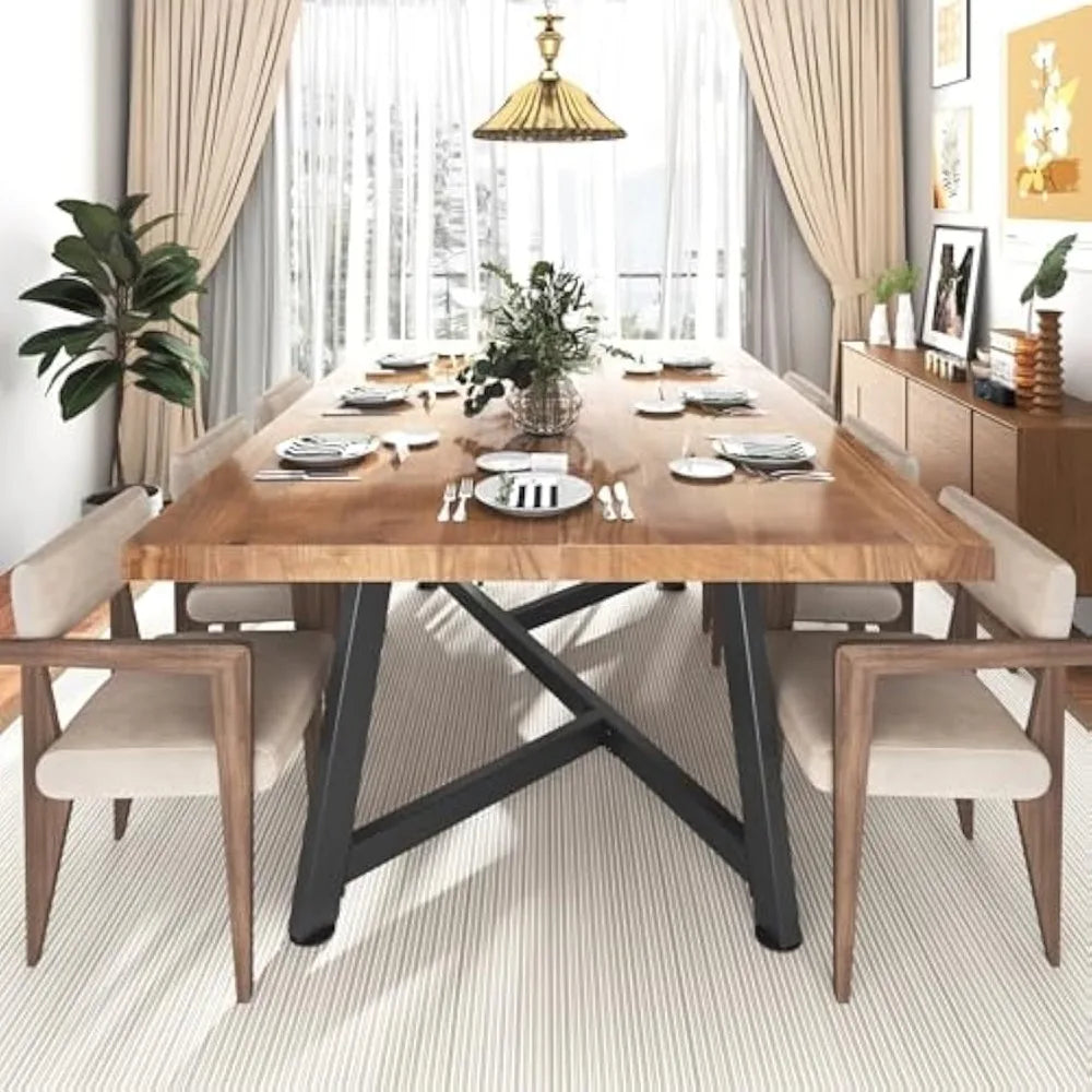 72" Large Solid Wood Dining Table