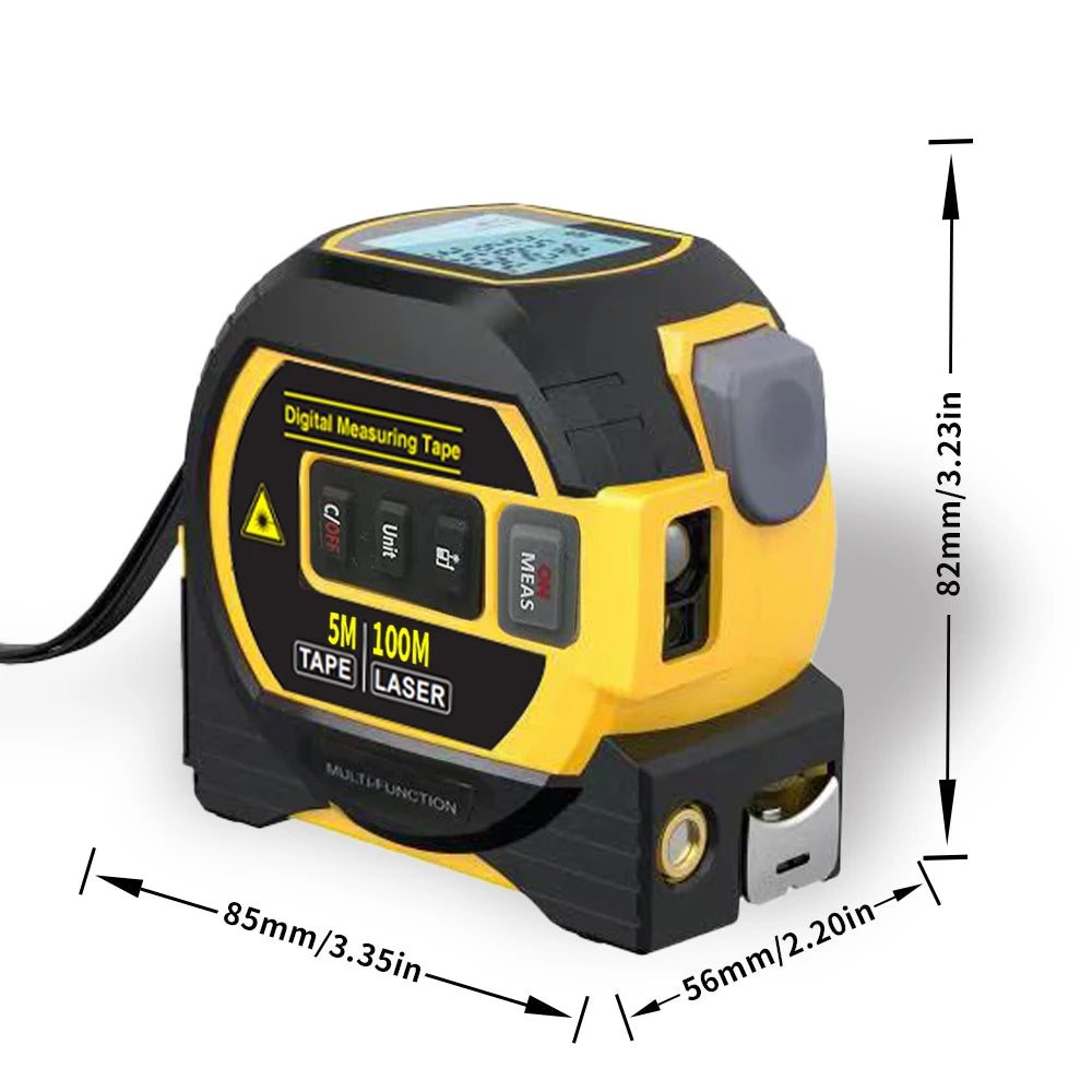 Laser 3 In 1 Digital Tape Measure High Precision Laser Rangefinder