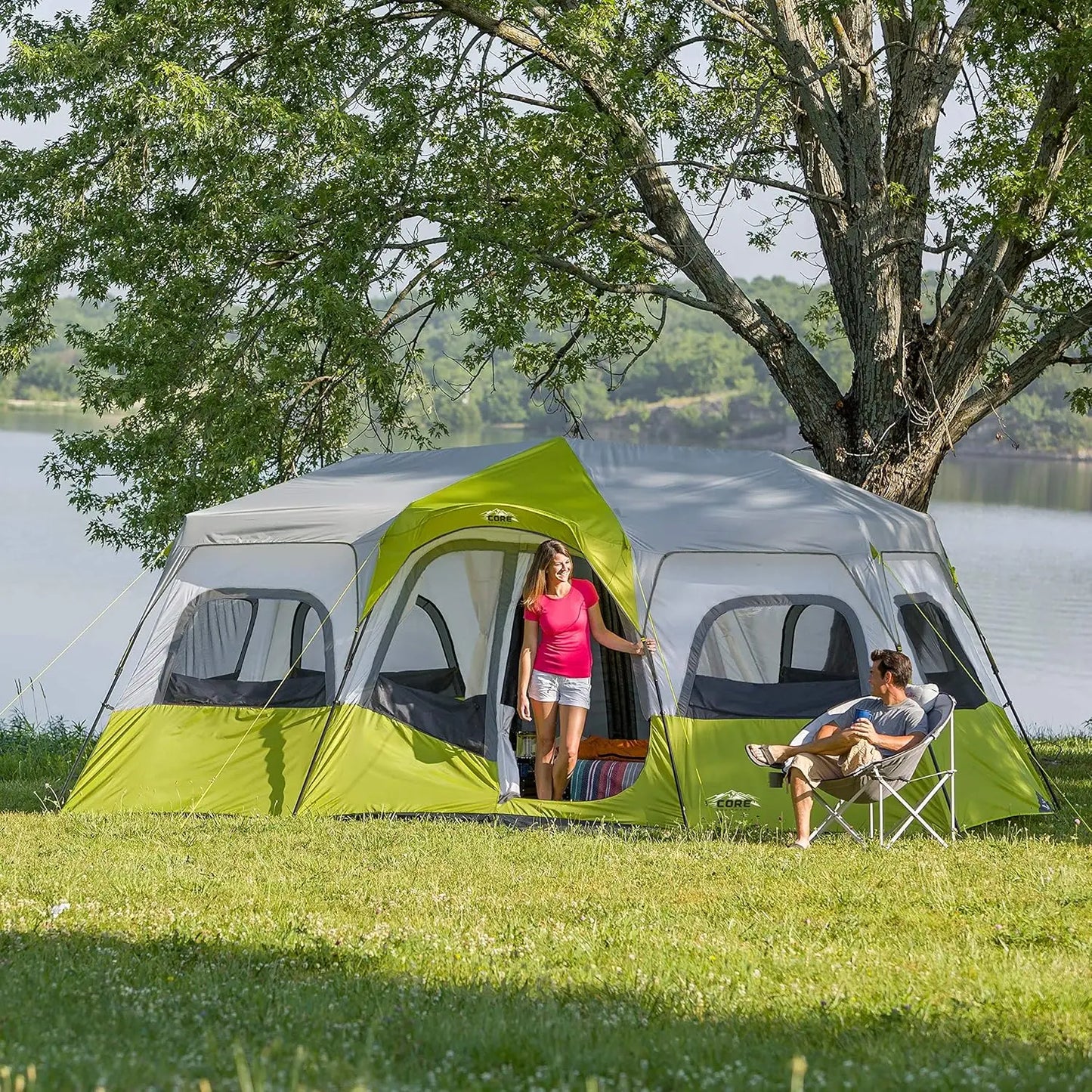 12 Person | 3 Room Huge Tent with Storage Pockets