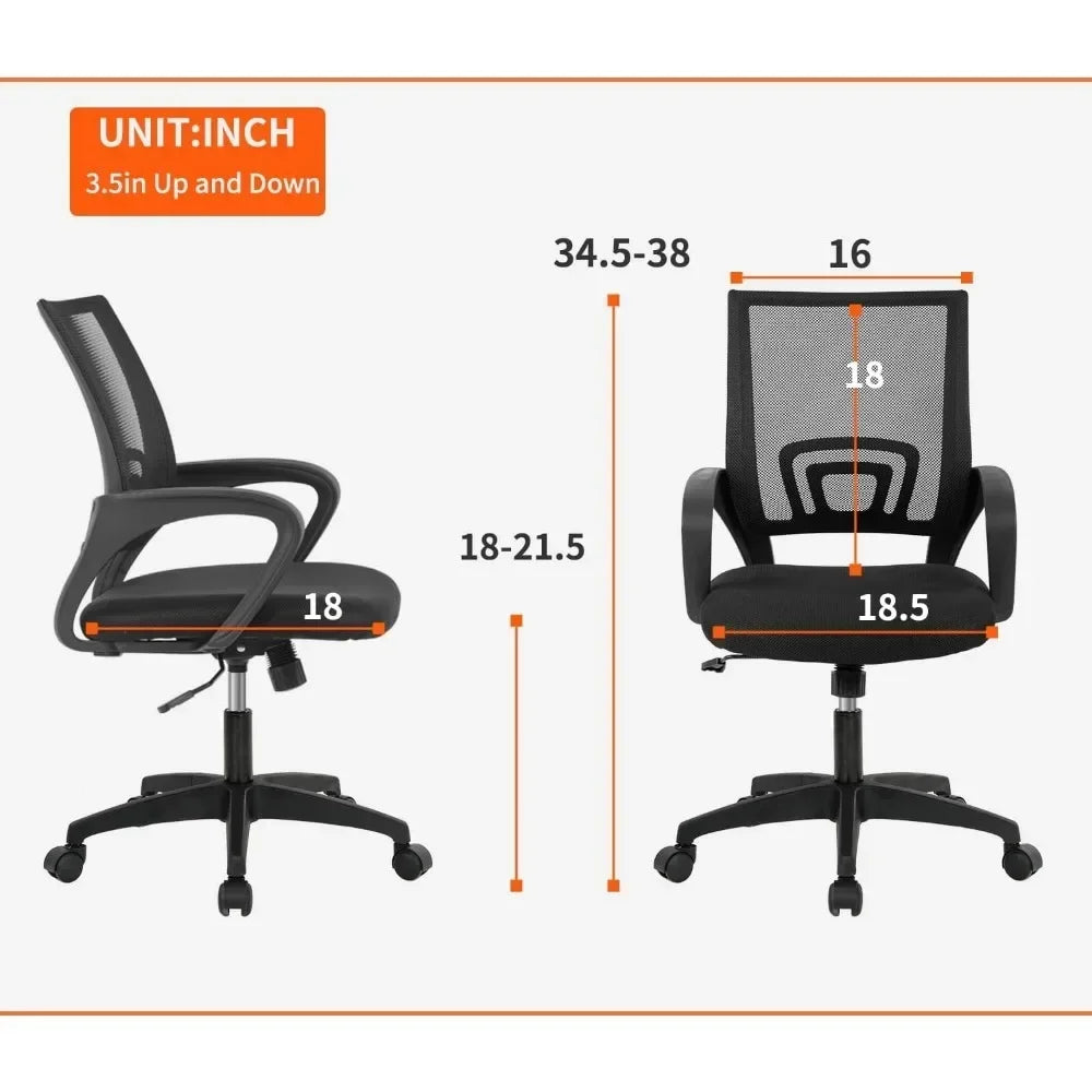 Ergonomic Desk Chairs with Lumbar Support Armrest